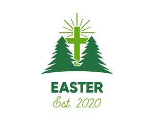 Fellowship - Forest Retreat Cross logo design
