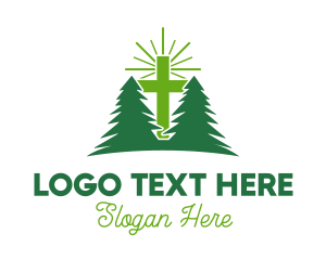 Forest Retreat Cross Logo