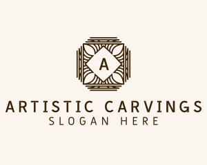 Leaf Wood Carving  logo design