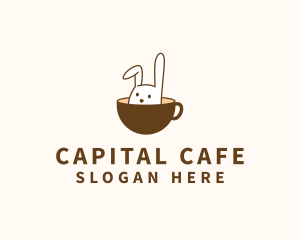 Cute Bunny Cafe  logo design