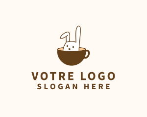 Latte - Cute Bunny Cafe logo design