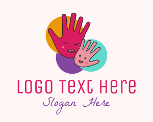 Parenting - Mother & Child Hand logo design