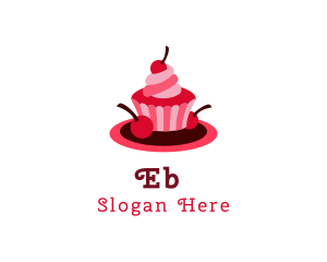 Cherry Sweet Cupcake Logo