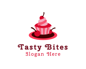 Cherry Sweet Cupcake Logo