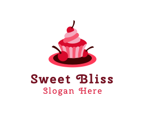 Cherry Sweet Cupcake logo design