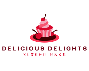 Cherry Sweet Cupcake logo design