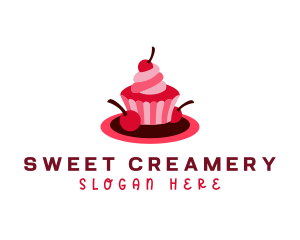 Cherry Sweet Cupcake logo design