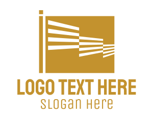Square - Generic Striped Gold Flag logo design
