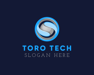 3D Blue Globe Technology logo design