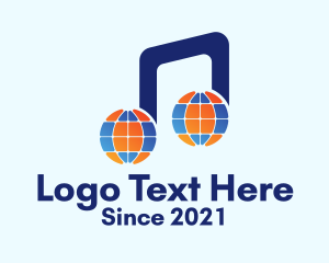 Radio Broadcast - Globe Music Note logo design