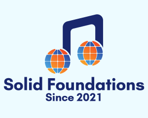 Audible - Globe Music Note logo design
