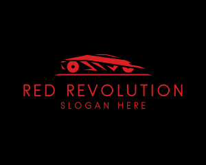 Red Futuristic Vehicle logo design