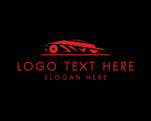 Automobile - Red Futuristic Car logo design