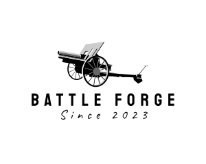 Fight - Military Artillery Cannon logo design