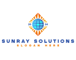 Solar Panel Globe logo design