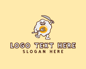 Mascot - Egg Cutlery Cartoon logo design