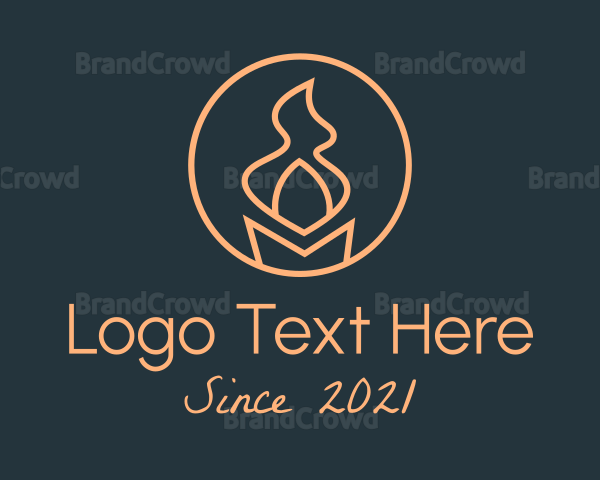 Orange Candle Torch Logo