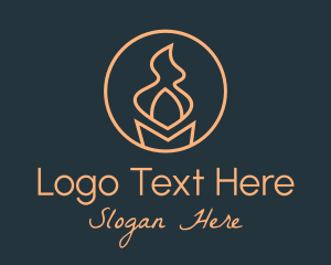 Orange Candle Torch Logo