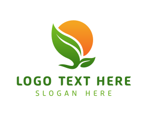 Natural - Sun Natural Leaves logo design