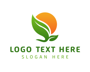 Ecology - Sun Natural Leaves logo design
