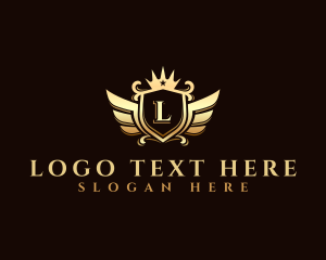 Luxury - Shield Crown Wings logo design
