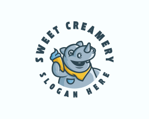 Rhino Ice Cream Gelato logo design