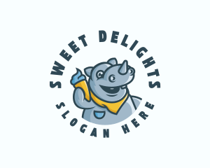 Rhino Ice Cream Gelato logo design