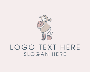 Loom - Yarn Knit Girl logo design
