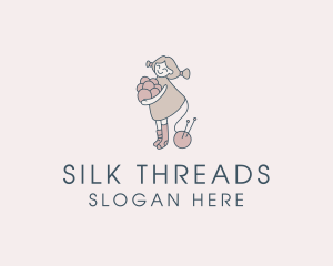 Yarn Knit Girl  logo design