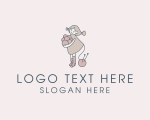 Knitting - Yarn Knit Girl logo design