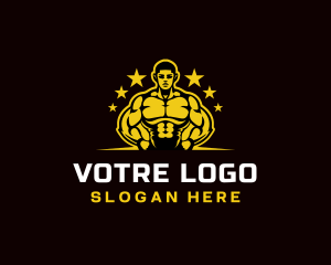 Military Training - Muscle Fitness Star logo design
