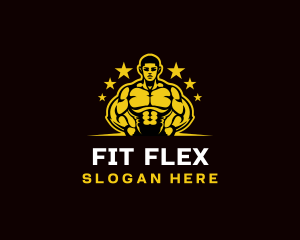 Fitness - Muscle Fitness Star logo design
