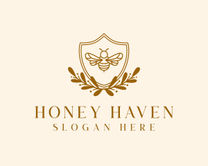 Apiary - Bee Farm Shield logo design