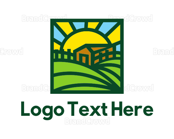 Sun Farmhouse Landscape Logo