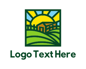 Plantation - Sun Farmhouse Landscape logo design