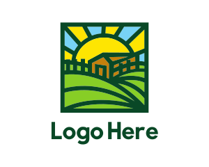 Sunshine - Sun Farmhouse Landscape logo design