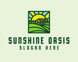 Sun Farmhouse Landscape logo design