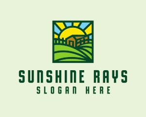 Sun Farmhouse Landscape logo design