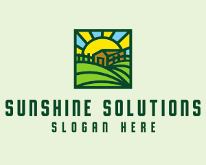 Sun Farmhouse Landscape logo design