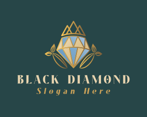 Diamond Crown leaf logo design