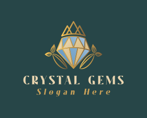 Diamond Crown leaf logo design