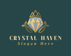 Diamond Crown leaf logo design