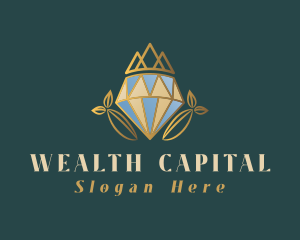 Diamond Crown leaf logo design