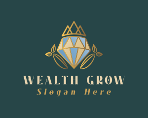 Diamond Crown leaf logo design