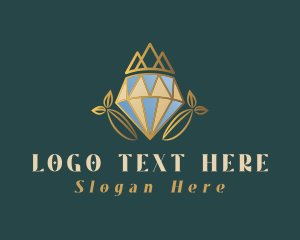 Decorative - Diamond Crown leaf logo design