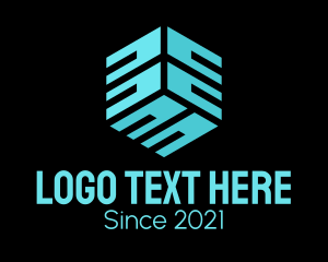 3d - Tech Cyber Cube logo design