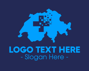 Web Hosting - Swiss Health Technology Map logo design