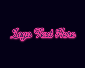 Pink Hexagon - Light Glow Script logo design