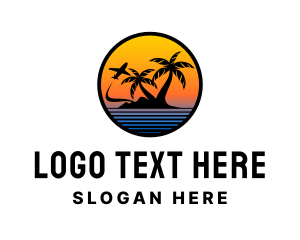 Aircraft - Sunset Island Plane Trip logo design