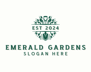 Landscaping Shovel Planting logo design